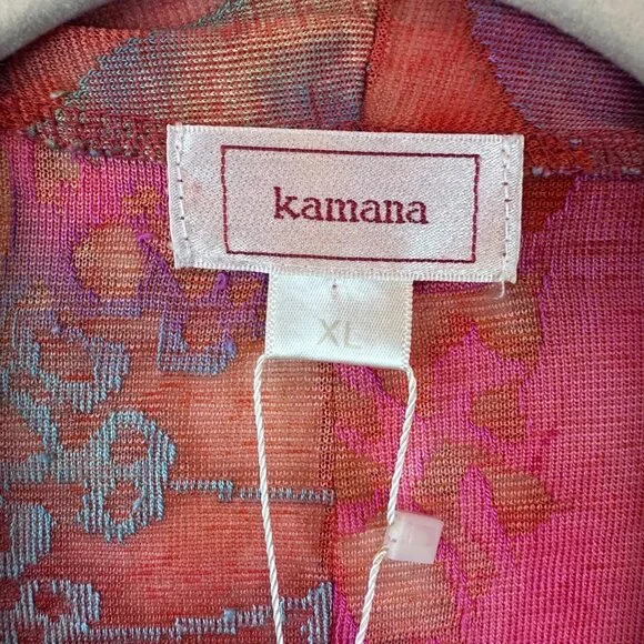 NWT Kamana Cardigan Womens XL Waterfall Watercolors Art to Wear Artsy Coastal - Picture 4 of 10